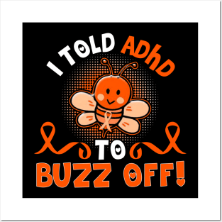 funny ADHD bee warrior Posters and Art